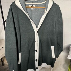 Winston hoodie gray & white 2XL thick fleece